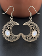 Boucles d'oreilles Luna argent Labradorite blanche