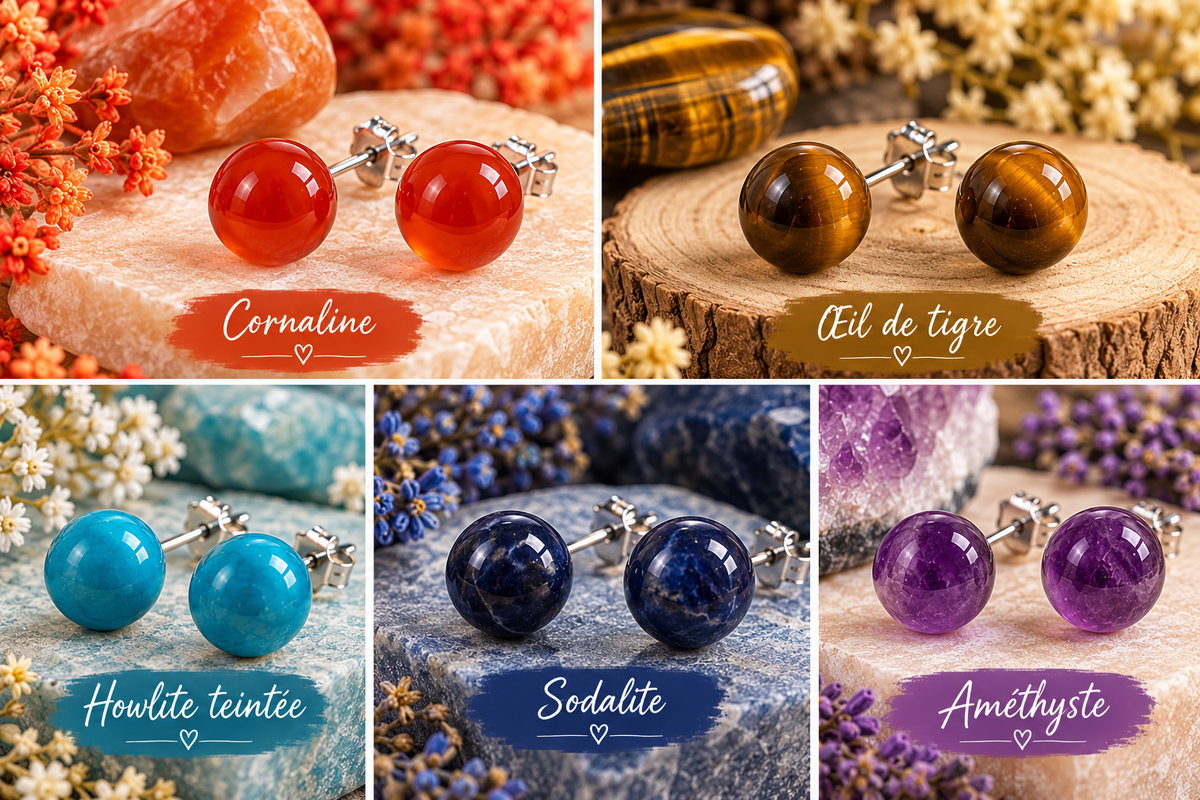 Boucles d'oreilles Boule 8mm