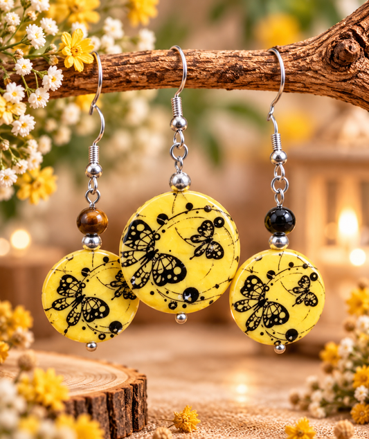 Boucles d’oreilles trio papillons