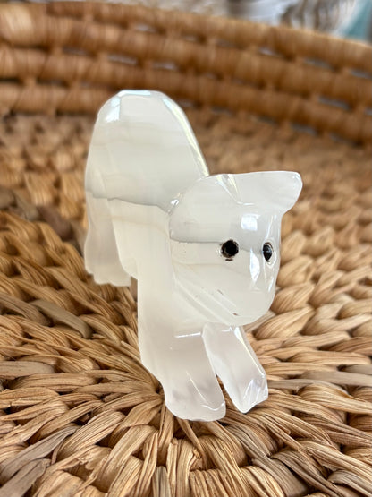 Gros chat en Agate blanche