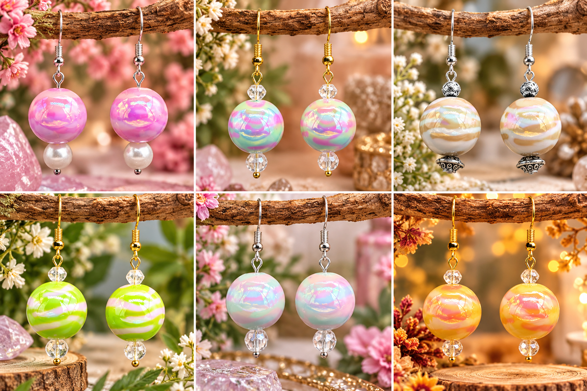 Boucles d’oreilles boules fantaisie