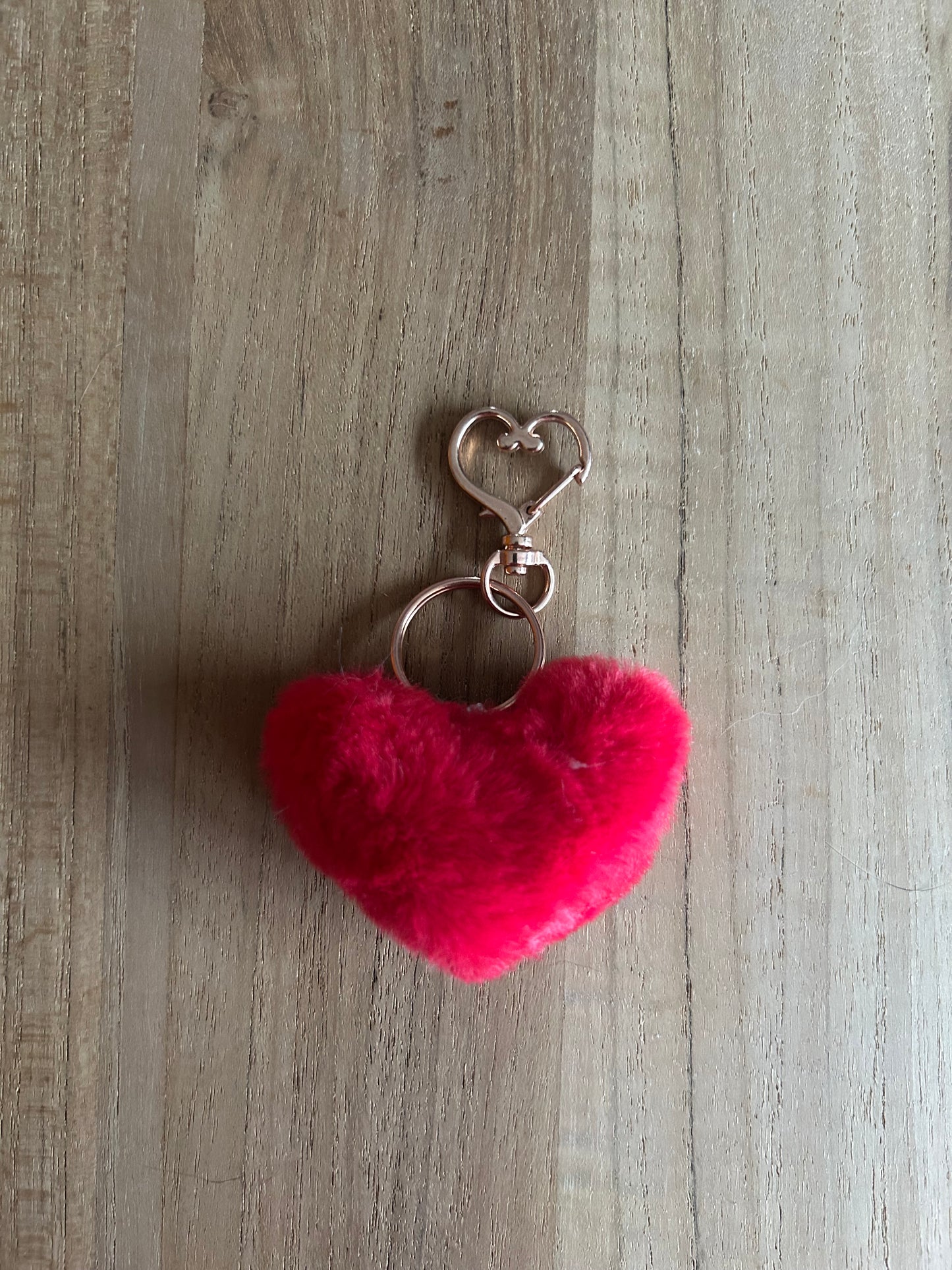 Porte clés Pompom cœur