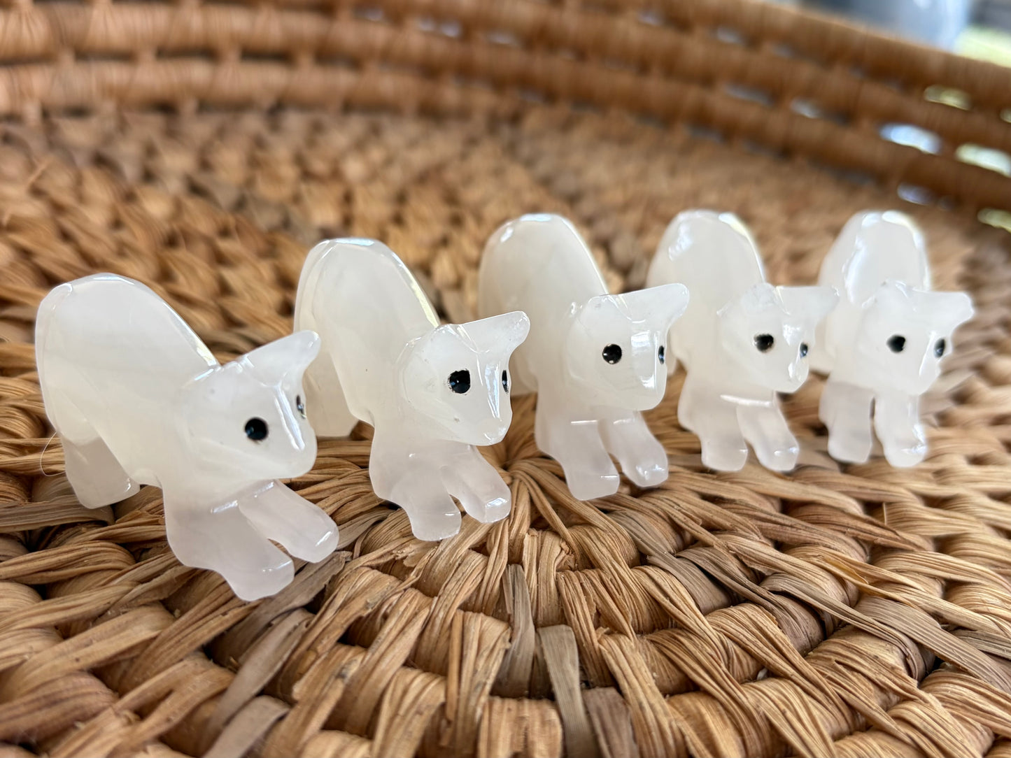 Chats en Agate blanche