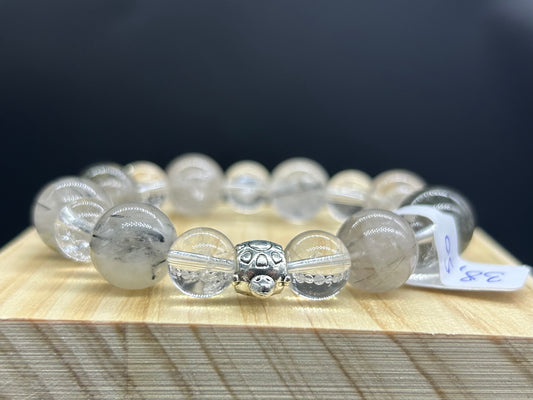 Bracelet Tortue Cristal de roche/Quartz Tourmaline