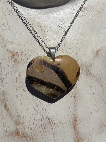Pendentif Cœur en Septaria