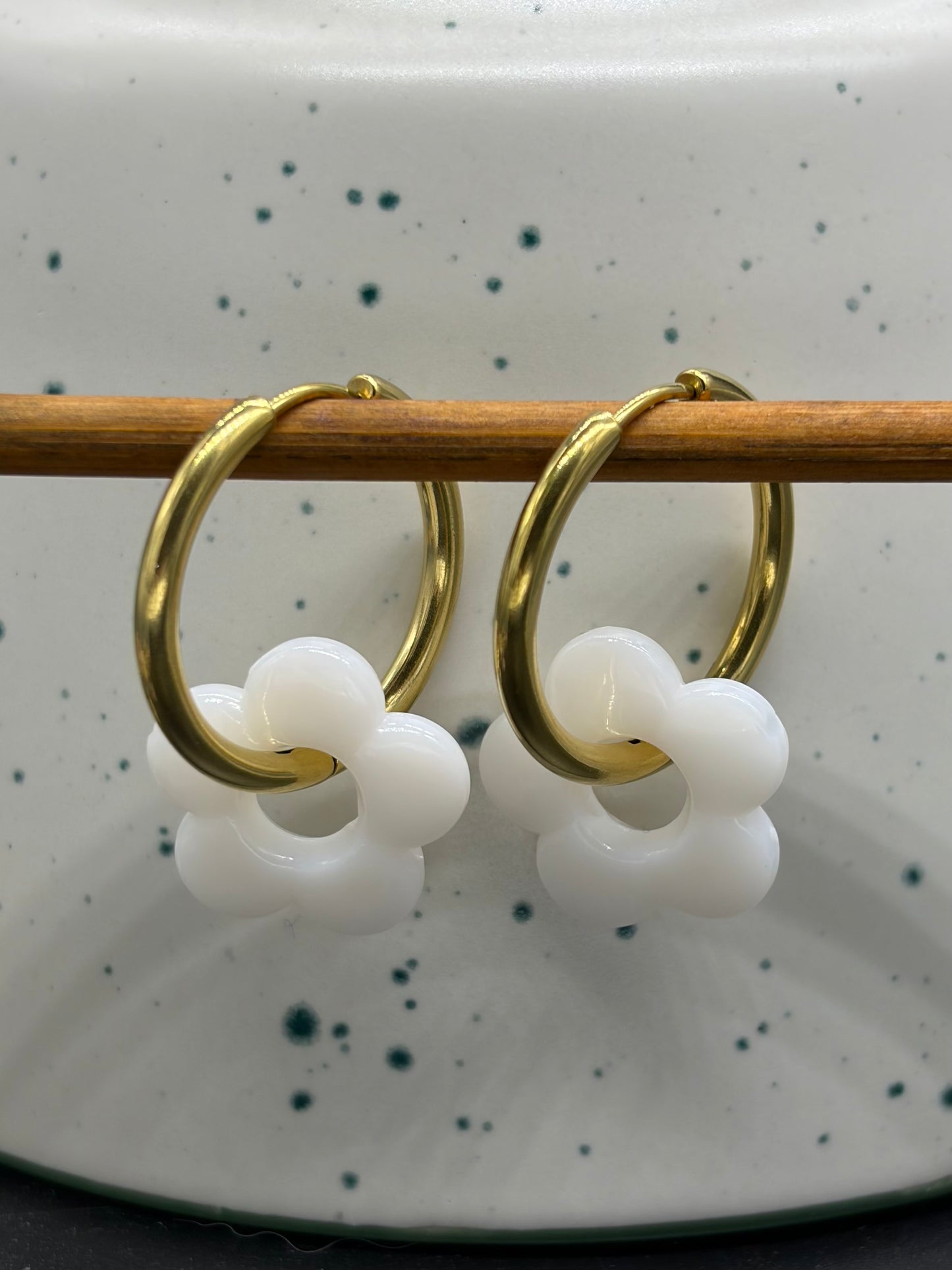 Boucles d'oreilles Créoles flowers fantaisy pastel