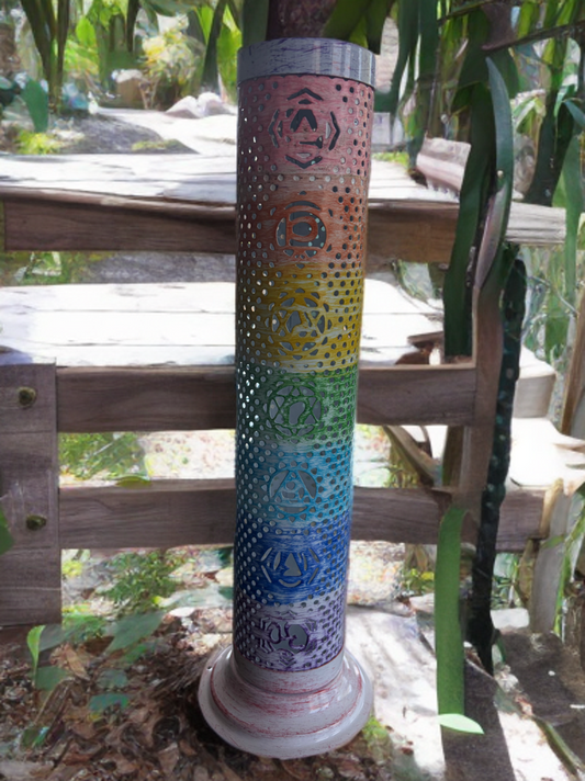 Porte-encens en métal 7 chakras