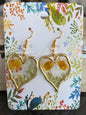 Boucles d’oreilles Epoxy cœurs Péridot