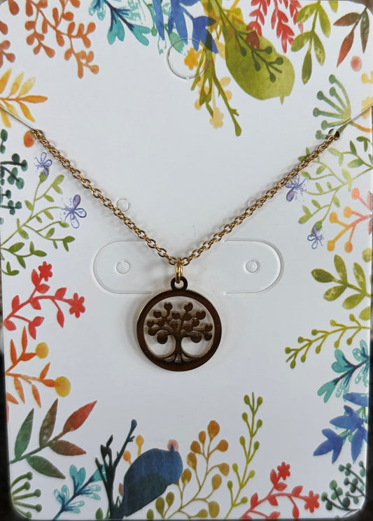 Collier arbre de vie doré