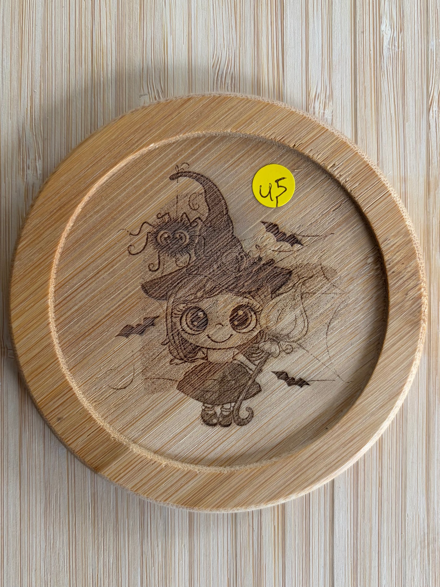 Sous verre bois Halloween Witch