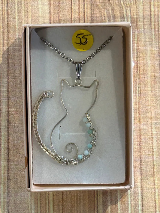 Pendentif Zaloo Chat Amazonite
