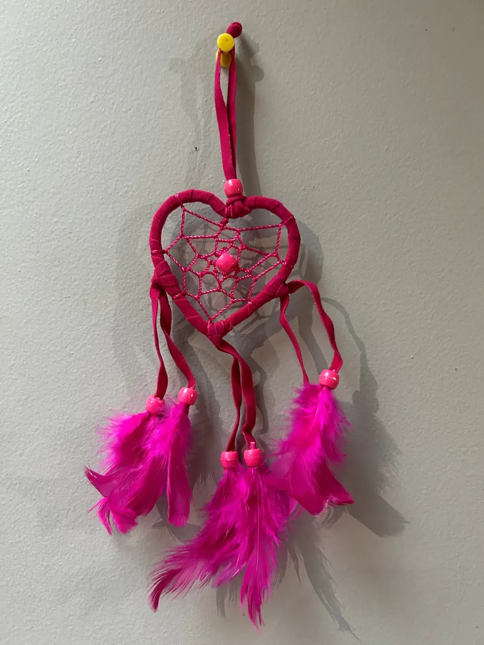 Mini attrape rêve cœur rose