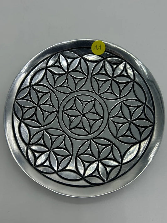 Porte encens métal fleur de vie