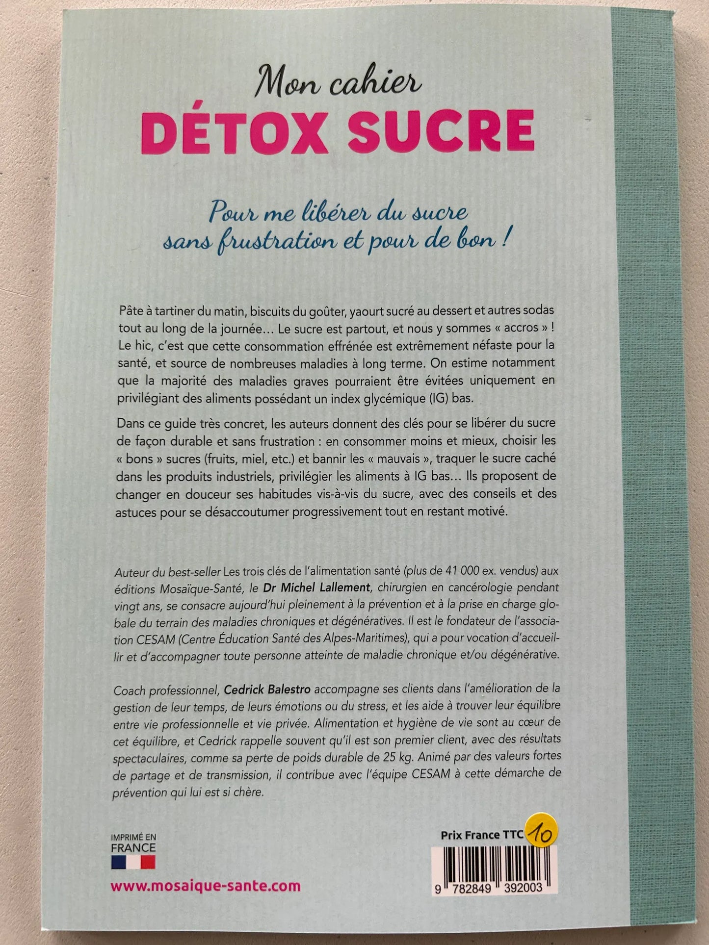 Mon cahier détox sucre