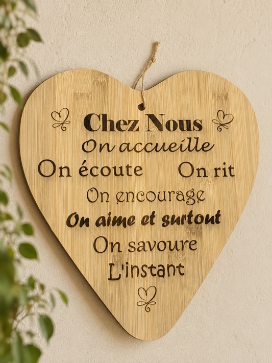 Cœur Bambou « Chez nous »