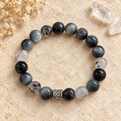 Bracelet enfant Tourmaline et Quartz tourmaline