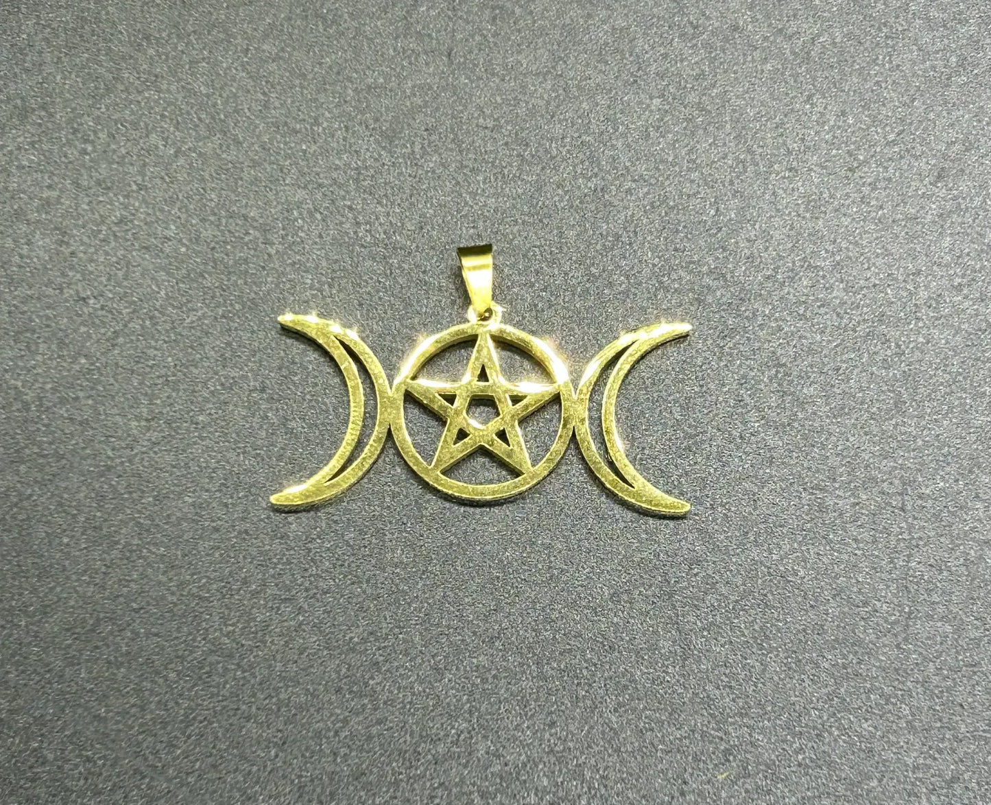 Pendentif Witchy triple lune doré