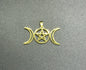 Pendentif Witchy triple lune doré