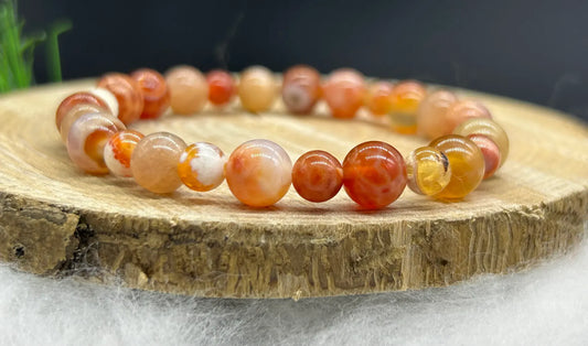 Bracelet Pierre de Soleil/Agate de feu