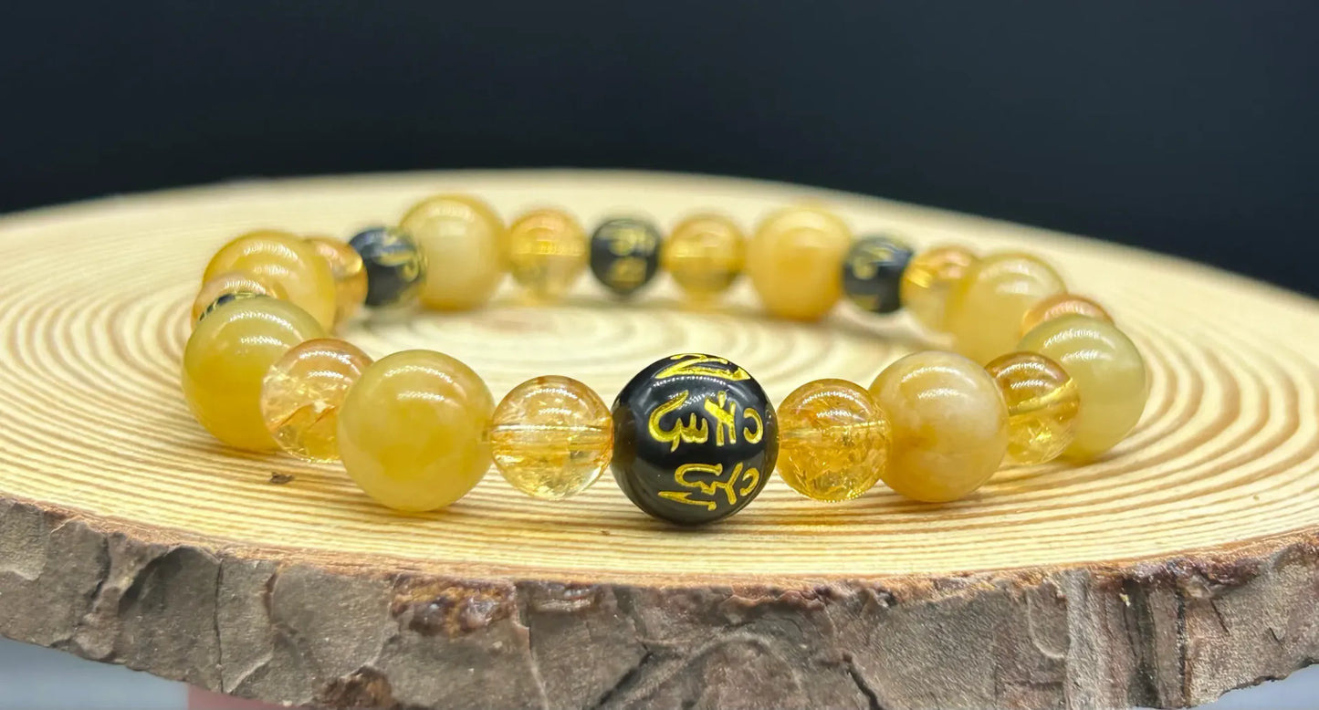 Bracelet Feng Shui Citrine et Jaspe jaune
