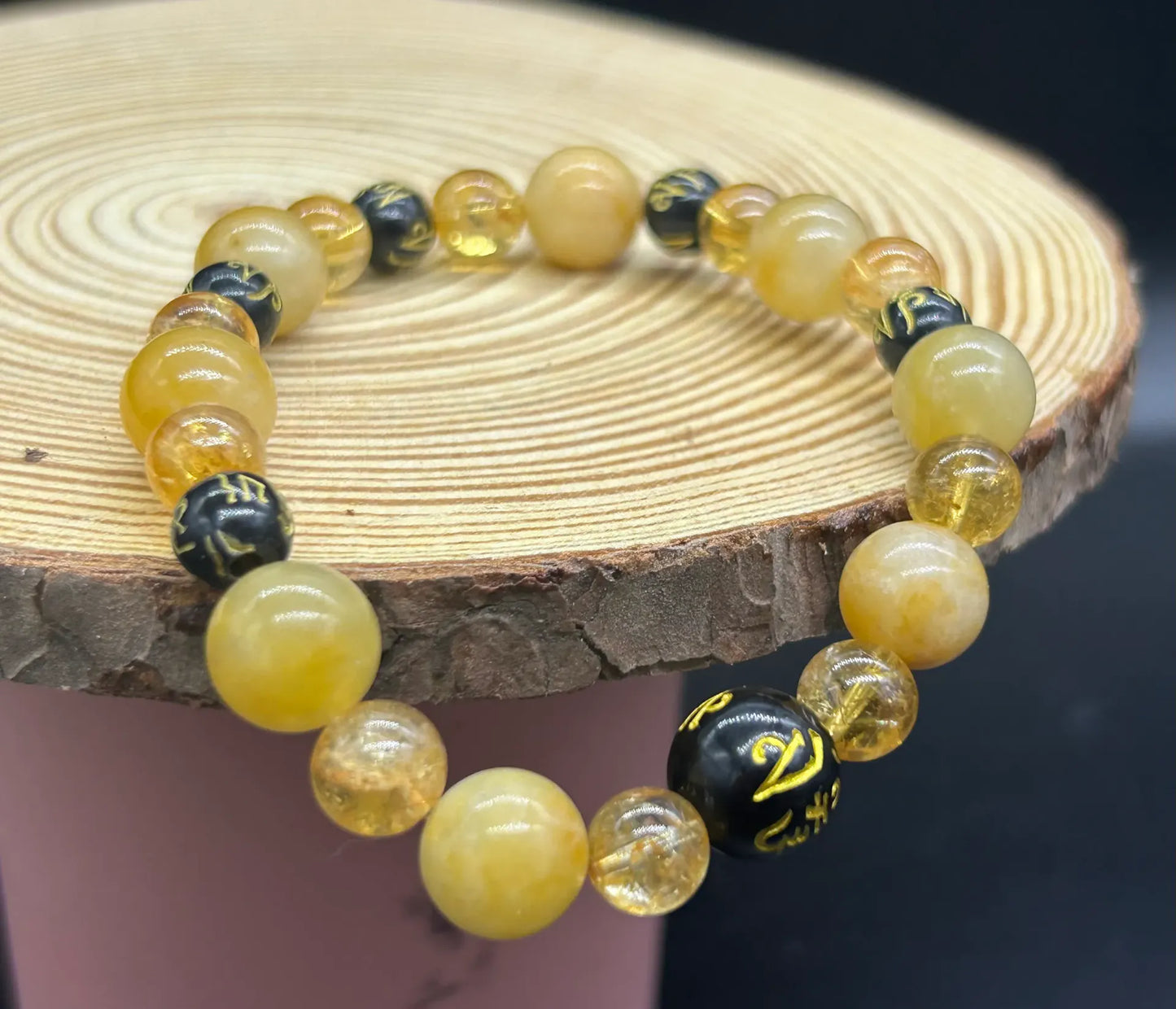 Bracelet Feng Shui Citrine et Jaspe jaune