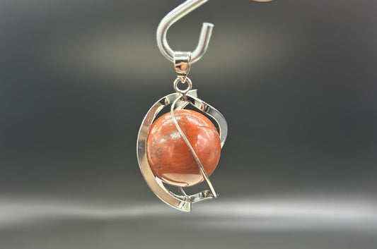 Pendentif spirale Jaspe rouge