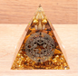 Pyramide orgonite cercle magique Oeil de tigre
